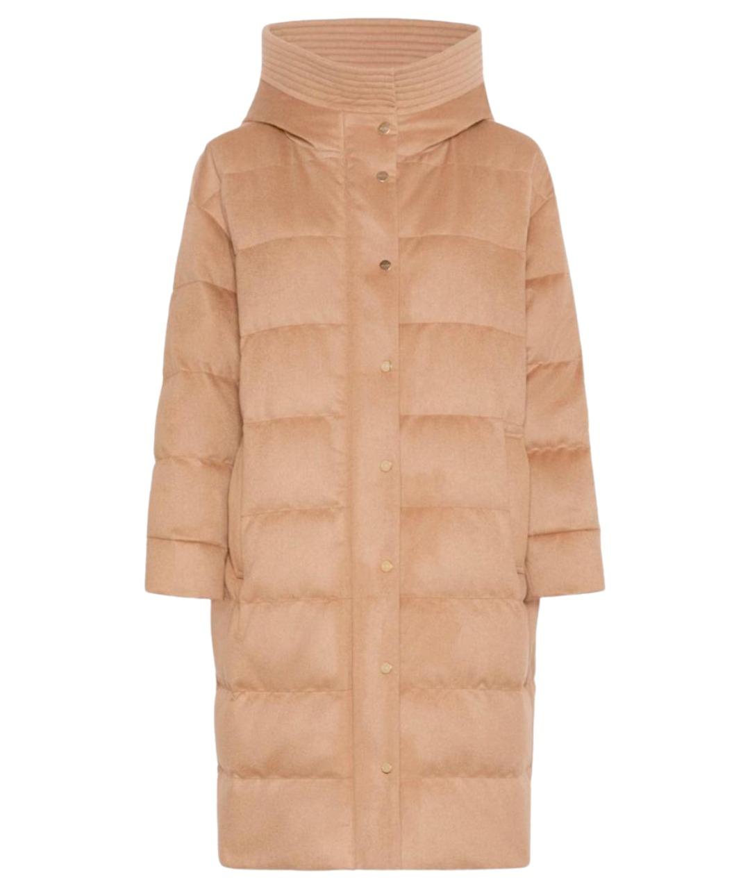MAX MARA Бежевое кожаное пальто, фото 1