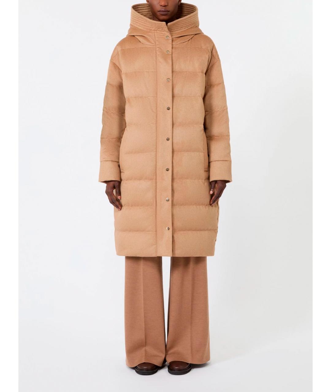 MAX MARA Бежевое кожаное пальто, фото 2