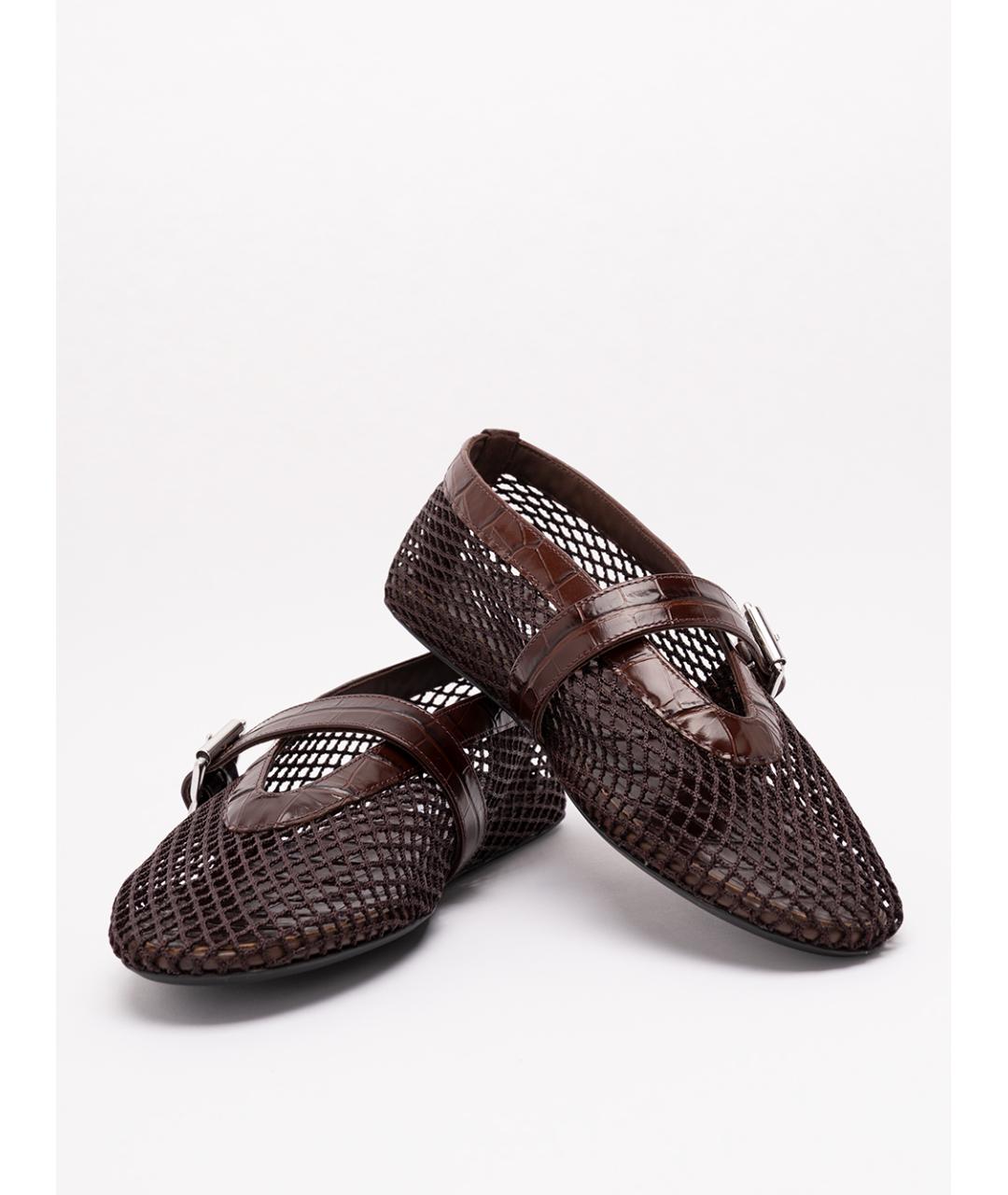 ALAIA Коричневые текстильные балетки, фото 6