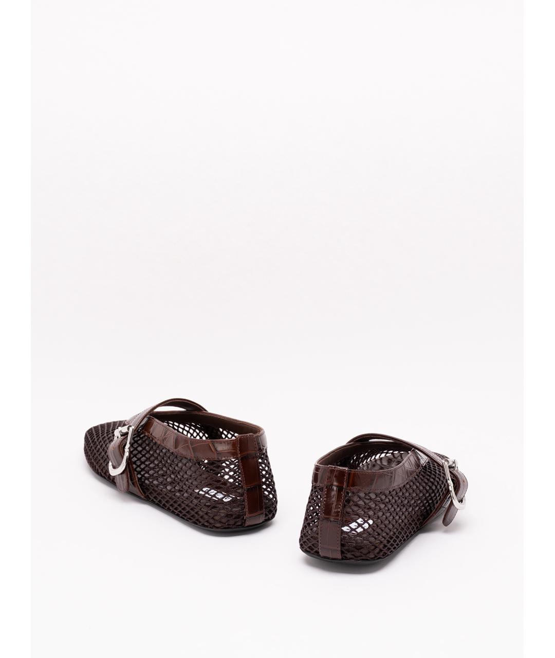 ALAIA Коричневые текстильные балетки, фото 3