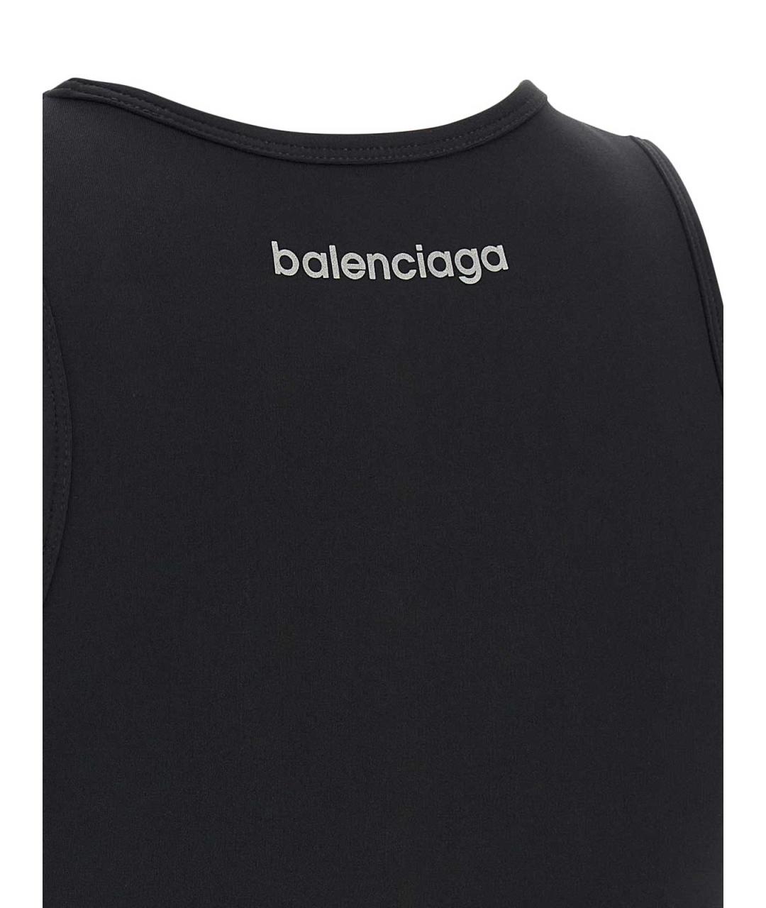 BALENCIAGA Черная полиамидовая майка, фото 4