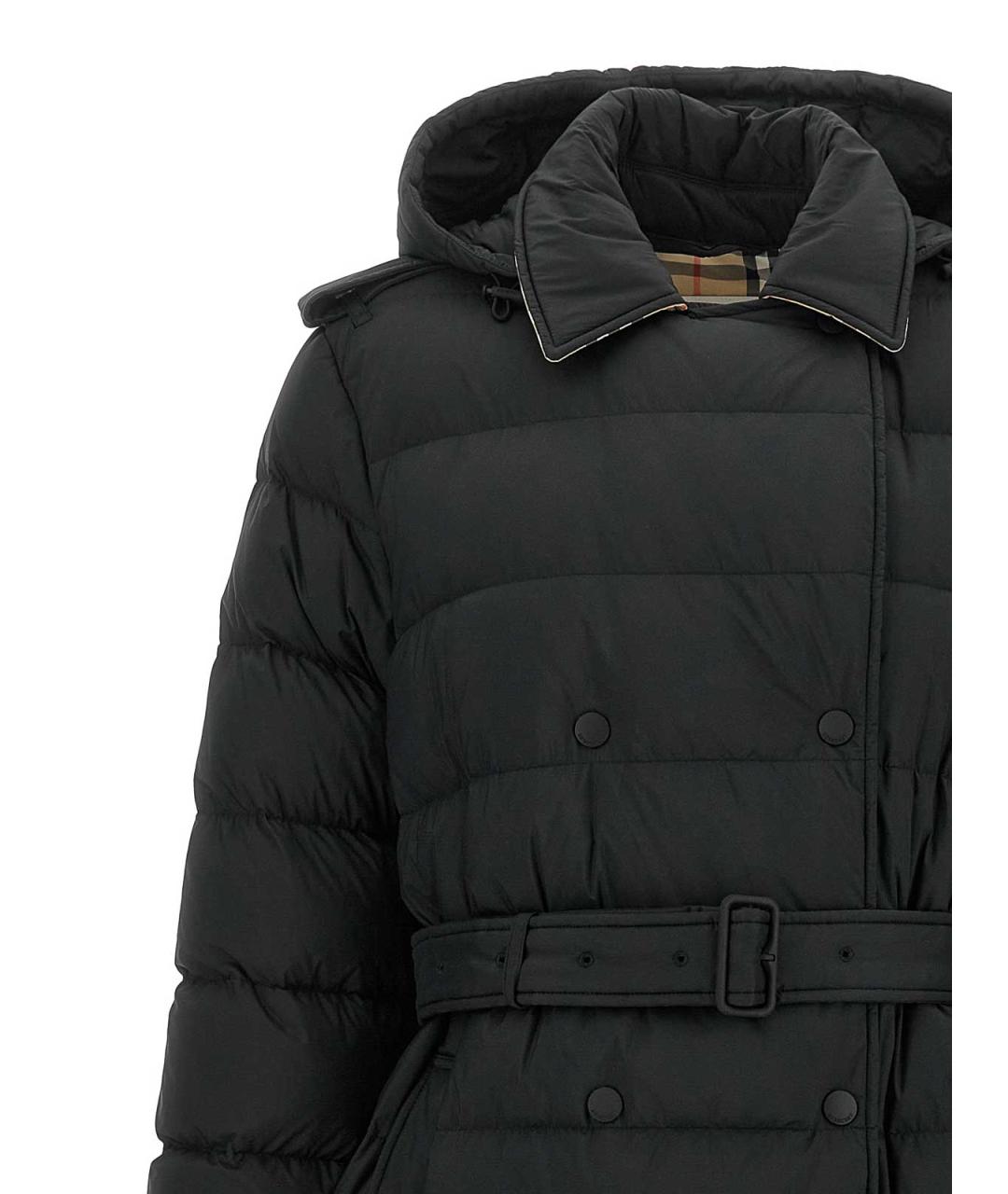 BURBERRY Черный синтетический пуховик, фото 4