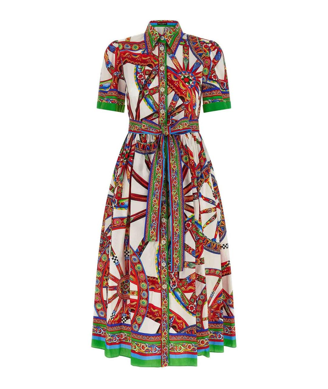 DOLCE&GABBANA Мульти хлопковое повседневное платье, фото 1