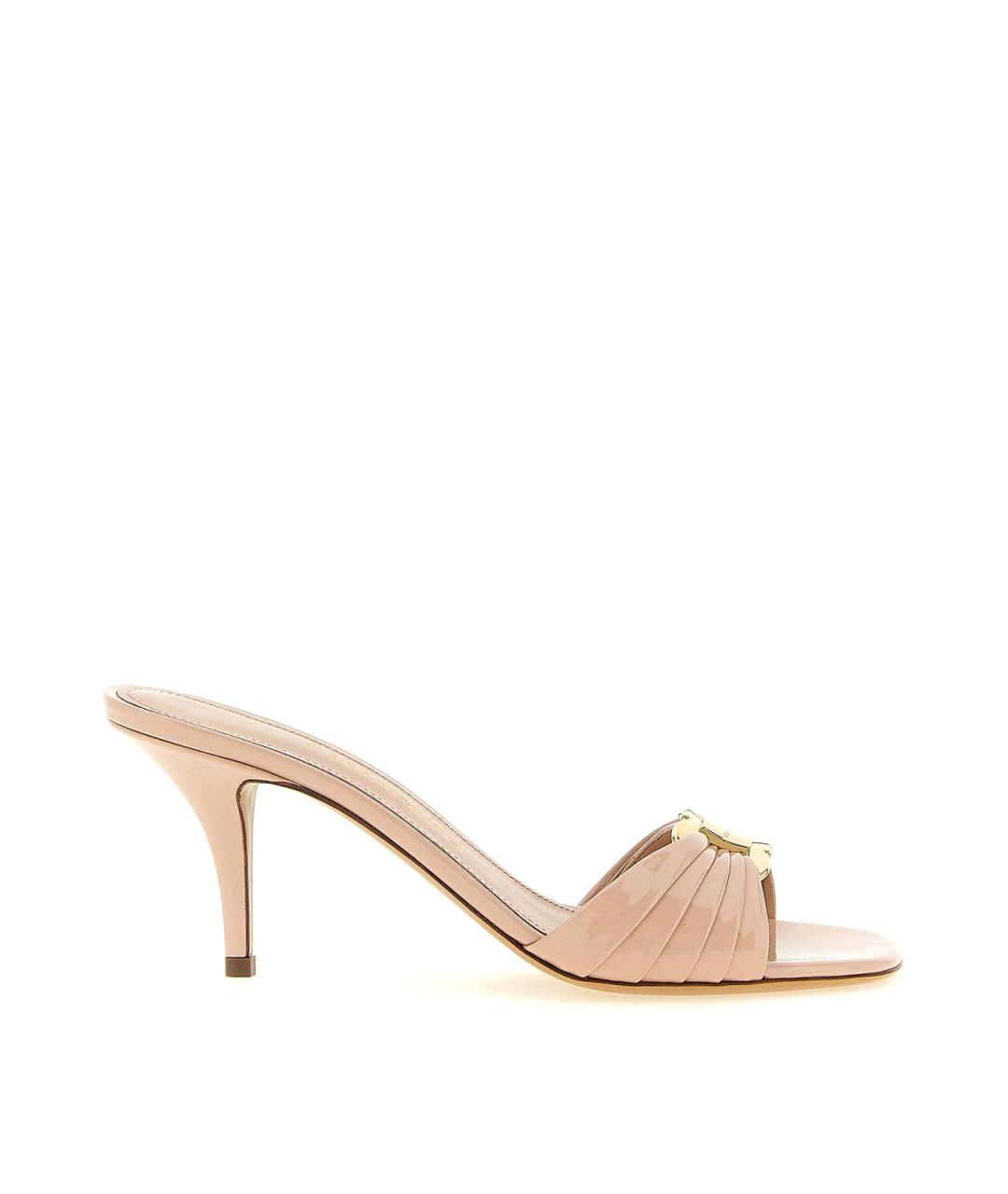 FERRAGAMO Розовые мюли из лакированной кожи, фото 5