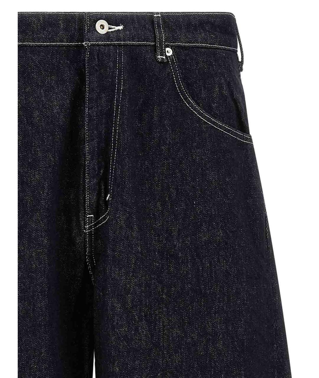 COMME DES GARÇONS HOMME PLUS Синие хлопковые прямые джинсы, фото 3