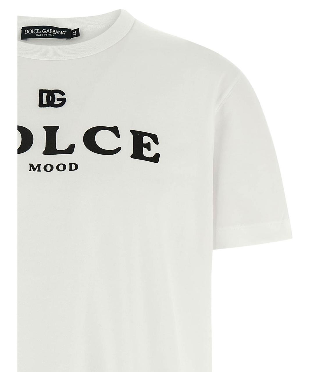 DOLCE&GABBANA Белая хлопковая футболка, фото 3