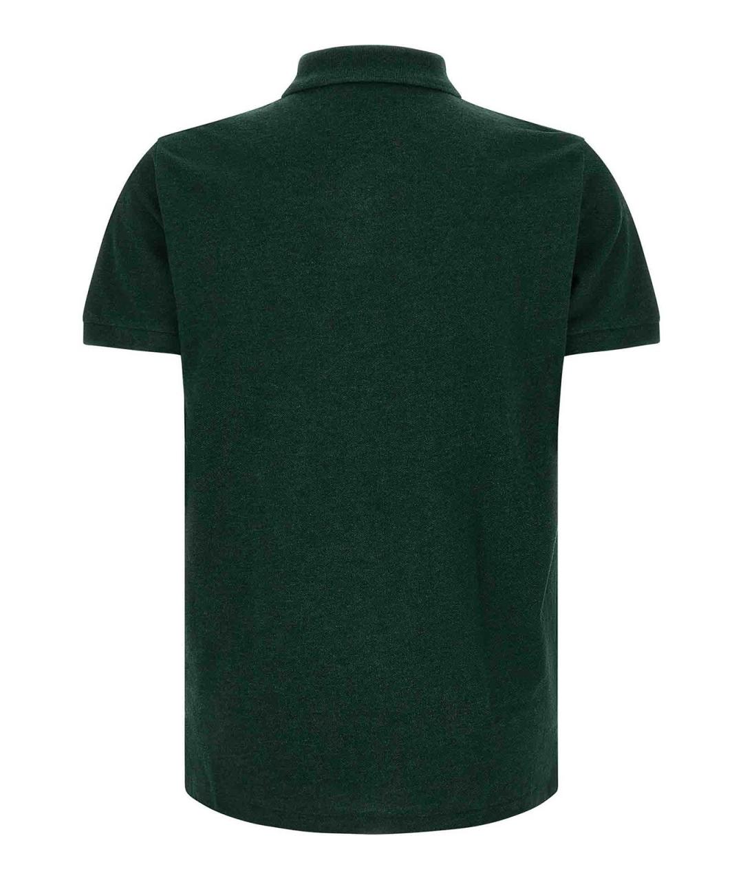 POLO RALPH LAUREN Зеленое хлопковое поло с коротким рукавом, фото 2