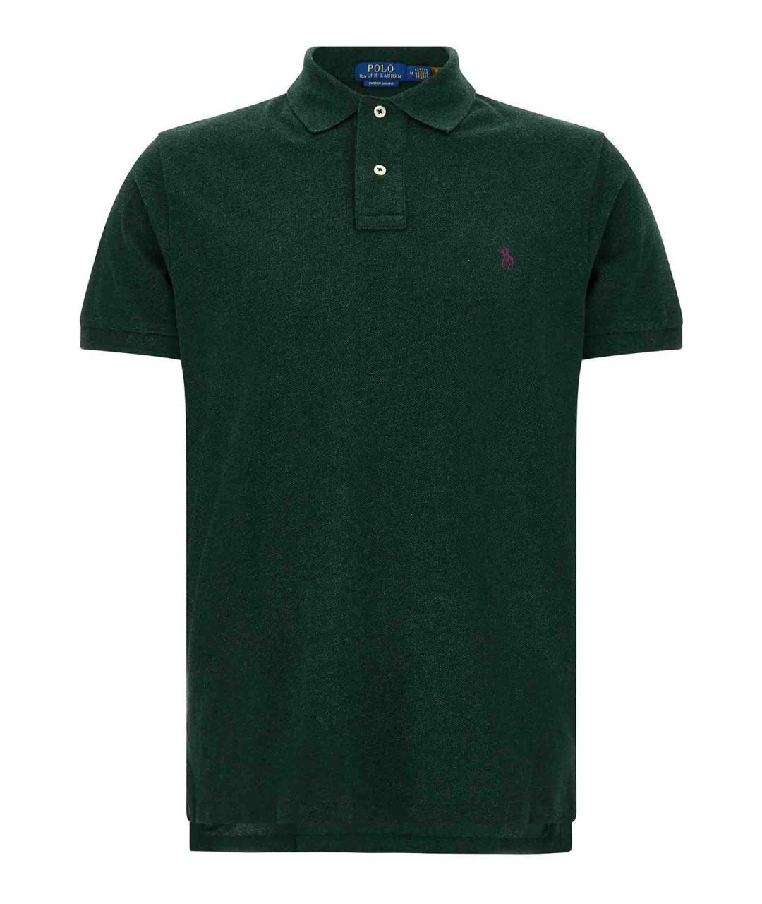 POLO RALPH LAUREN Зеленое хлопковое поло с коротким рукавом, фото 1