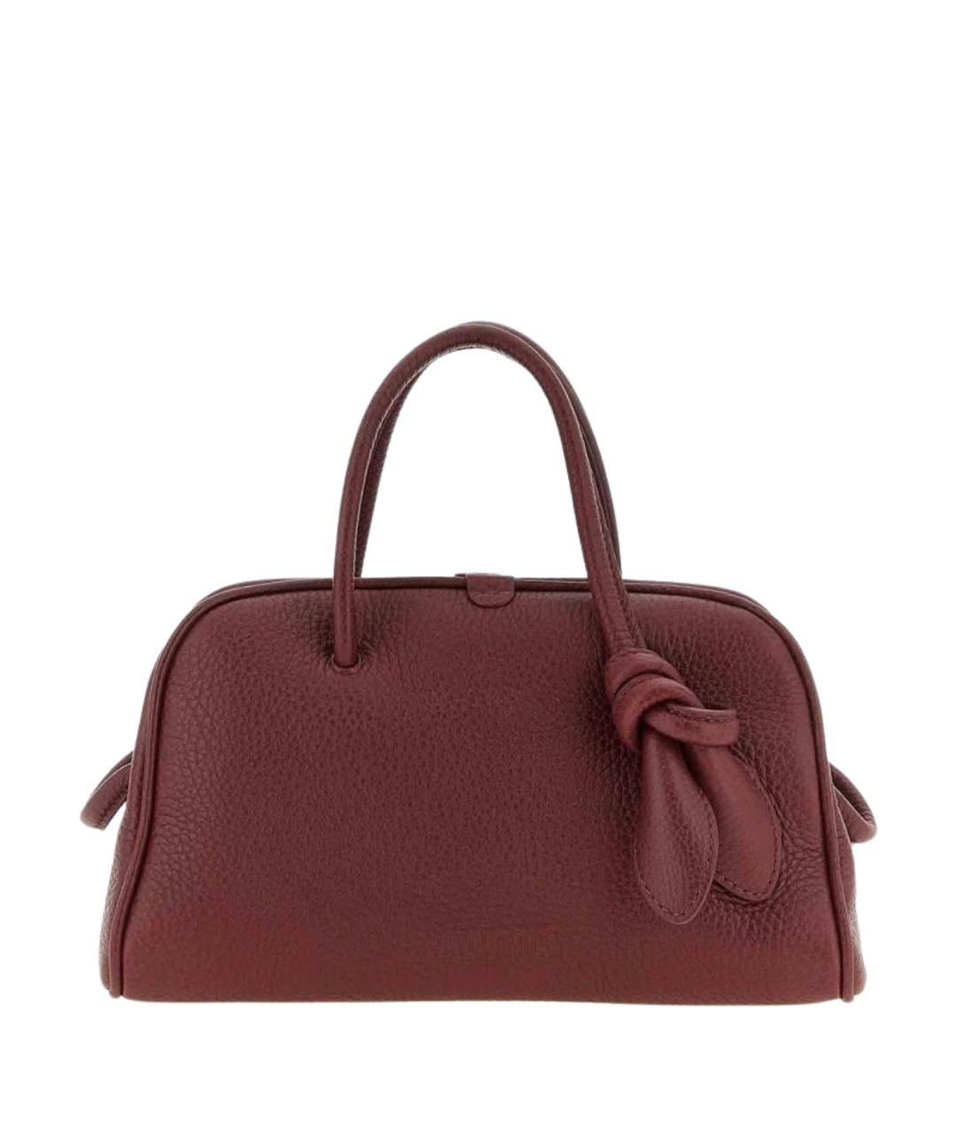 JACQUEMUS Бордовая кожаная сумка тоут, фото 1
