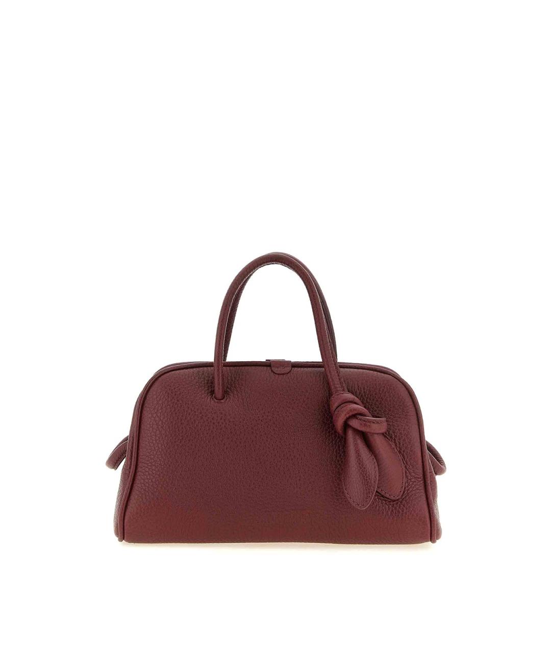JACQUEMUS Бордовая кожаная сумка тоут, фото 5