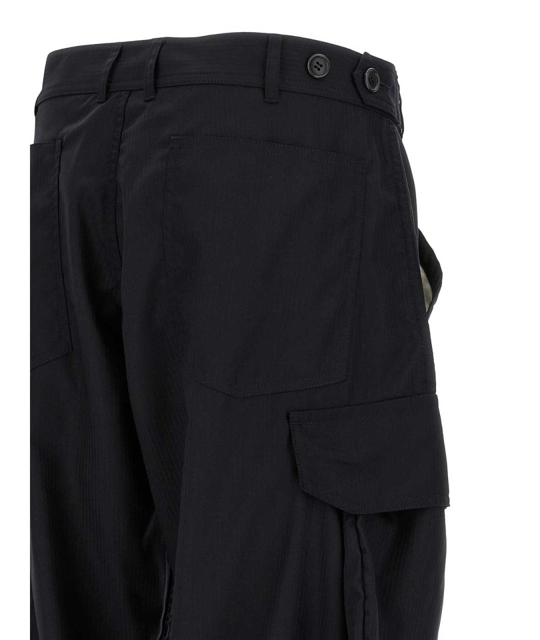 COMME DES GARÇONS Синие шерстяные повседневные брюки, фото 4