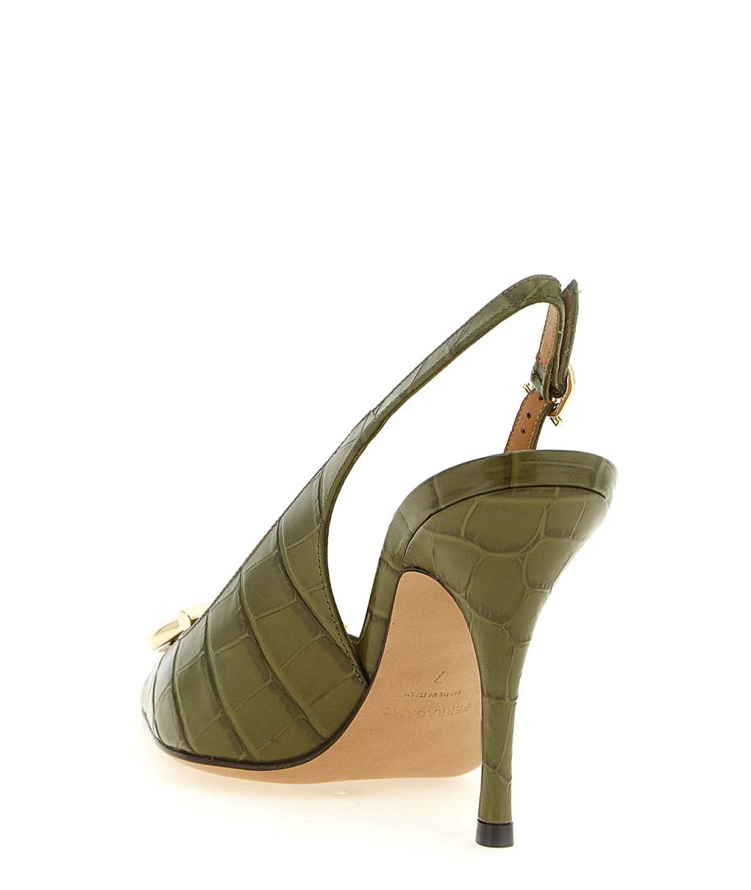 FERRAGAMO Зеленые кожаные туфли, фото 3