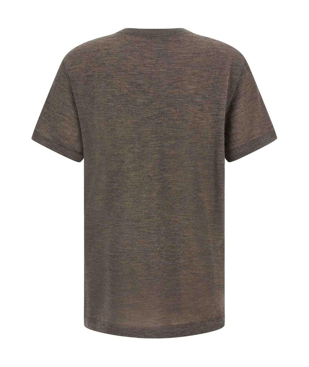 CO Коричневая кашемировая футболка, фото 2