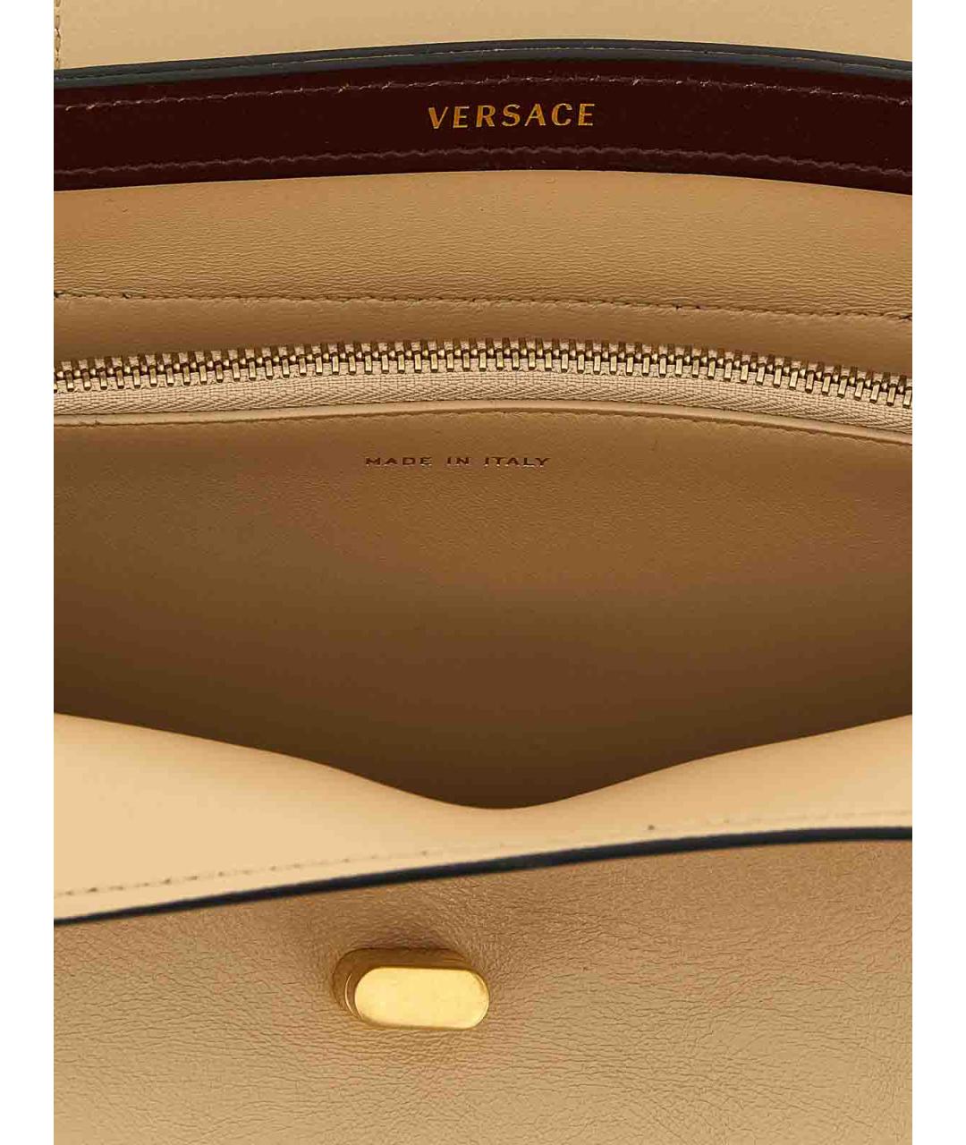 VERSACE Бежевая кожаная сумка через плечо, фото 4
