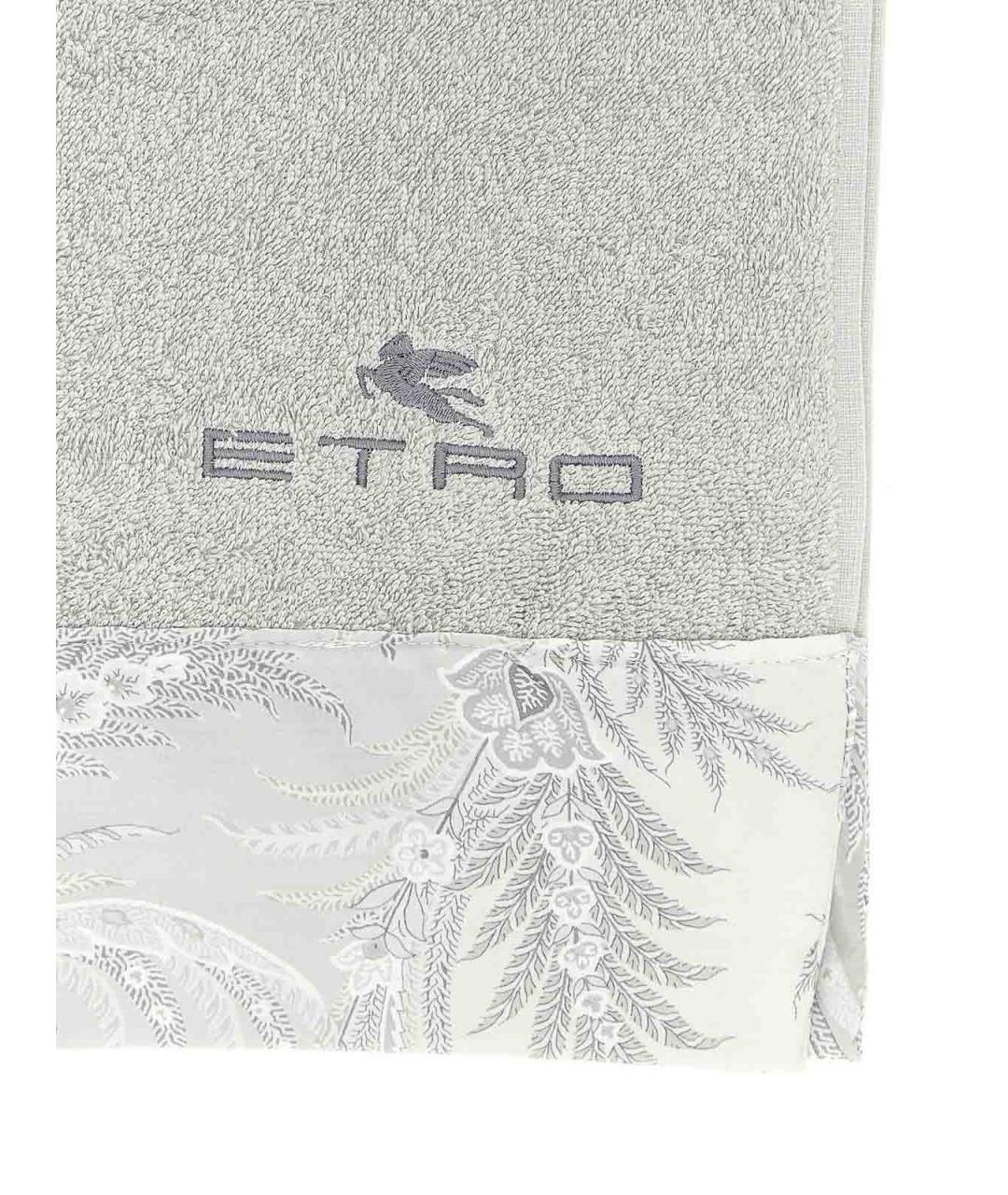 ETRO Серое хлопковое полотенце, фото 3