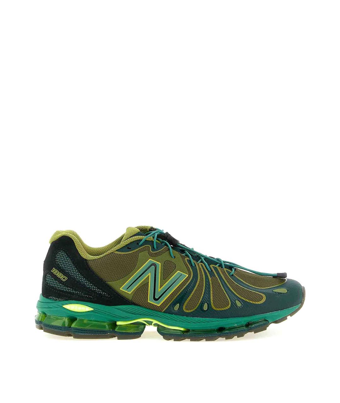 NEW BALANCE Зеленые текстильные низкие кроссовки / кеды, фото 1