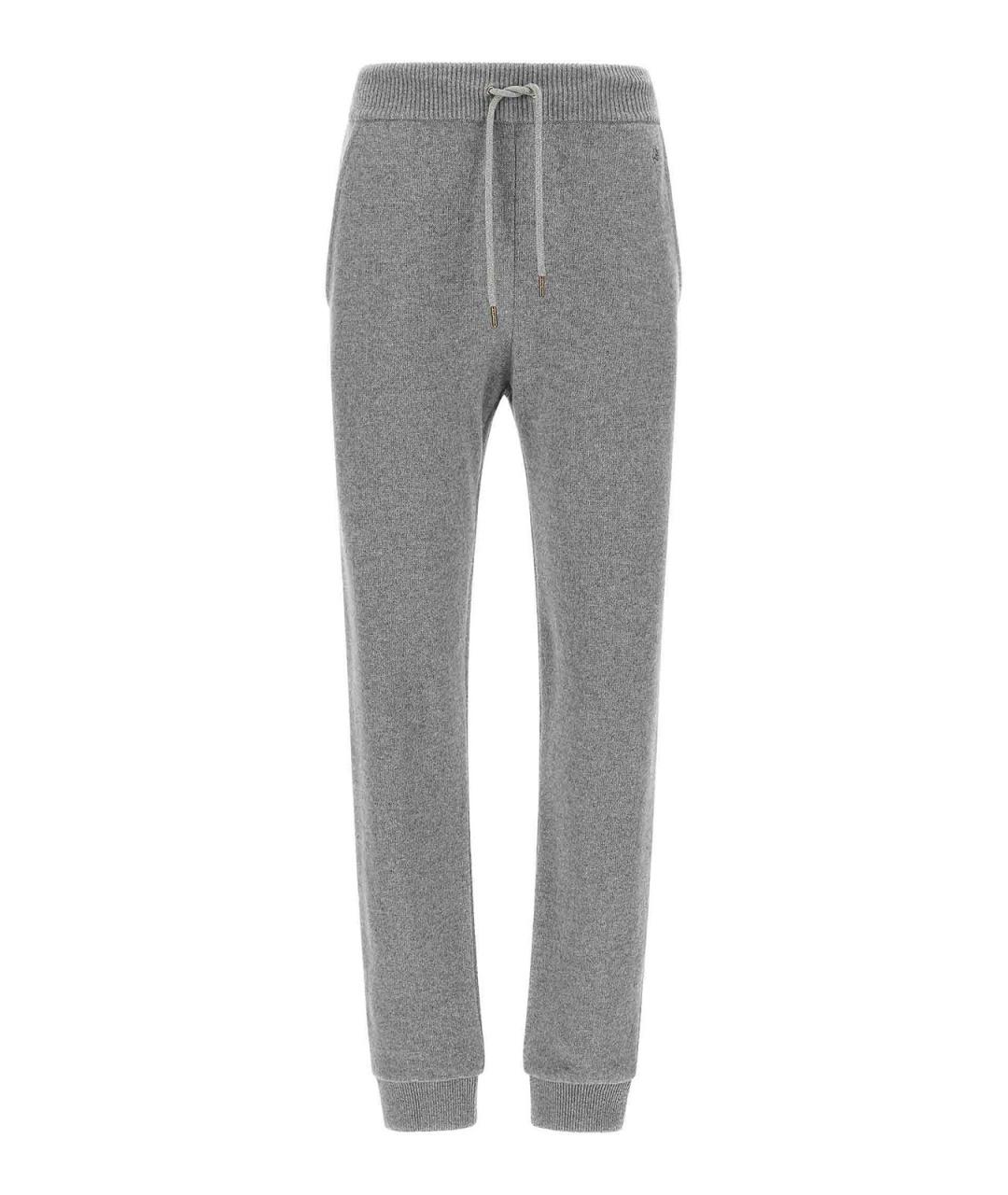 BALMAIN Серые хлопковые спортивные брюки и шорты, фото 1