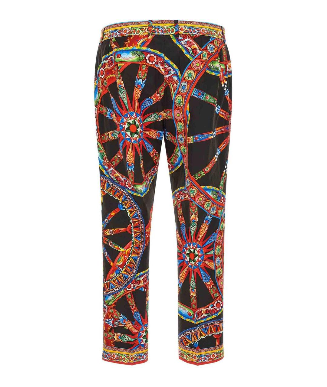DOLCE&GABBANA Мульти хлопковые прямые брюки, фото 2