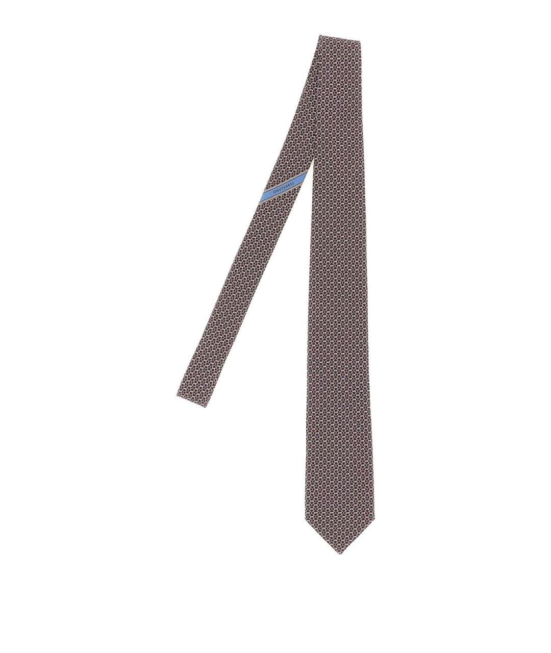 FERRAGAMO Бордовый шелковый галстук, фото 4