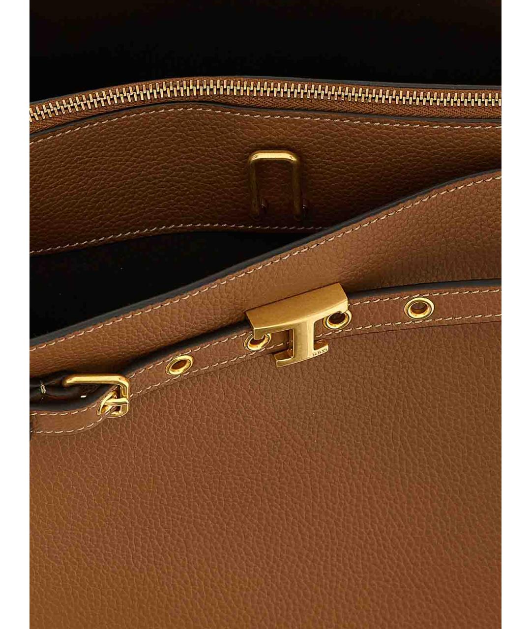 TOD'S Коричневая кожаная сумка тоут, фото 4