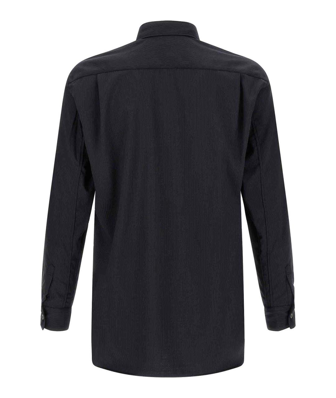 COMME DES GARÇONS Темно-синяя шерстяная классическая рубашка, фото 2