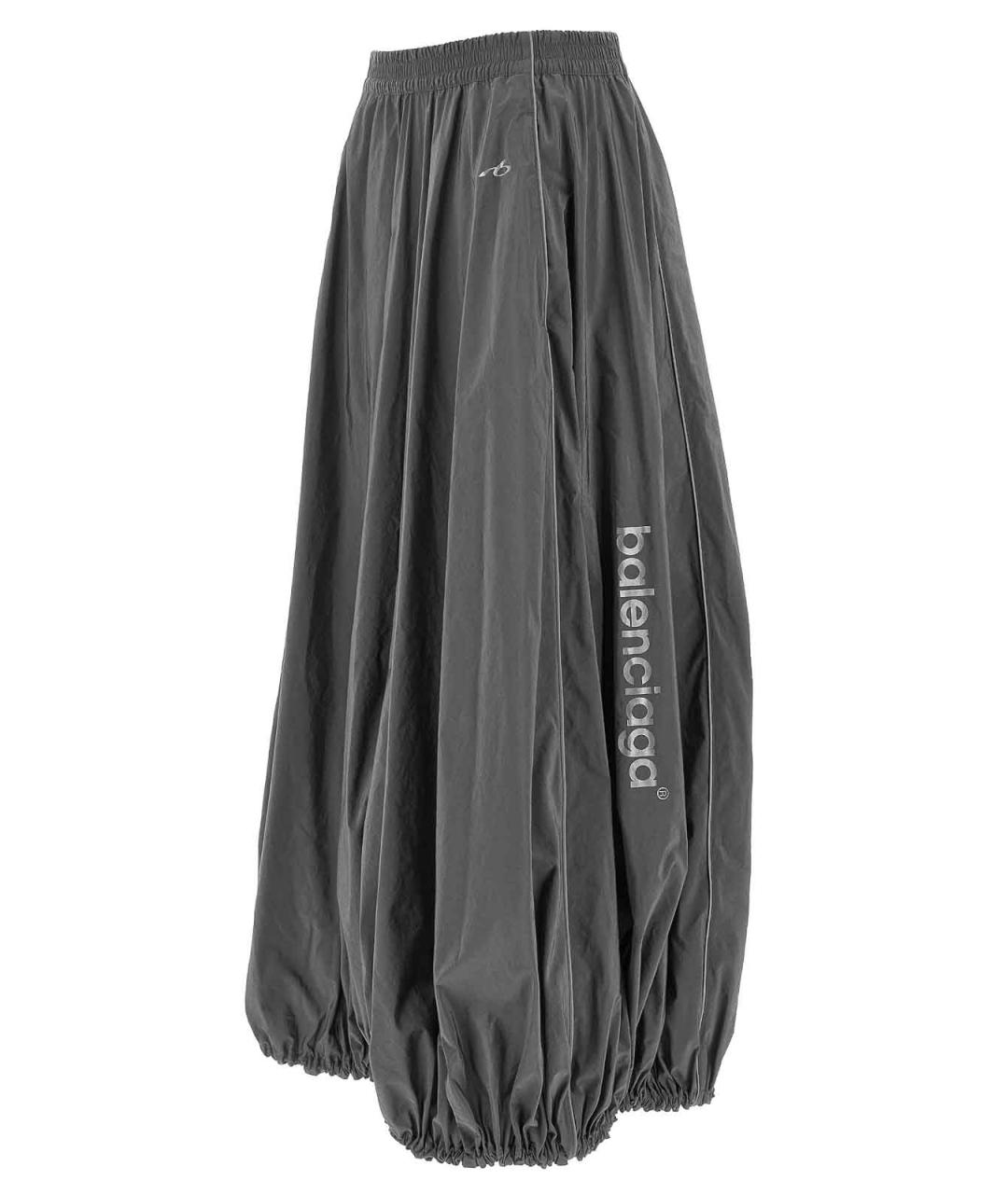 BALENCIAGA Серая хлопковая юбка макси, фото 3