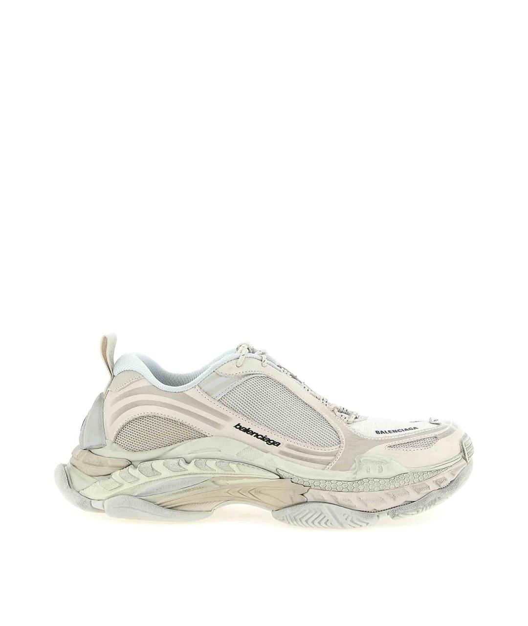 BALENCIAGA Белые кожаные низкие кроссовки / кеды, фото 5