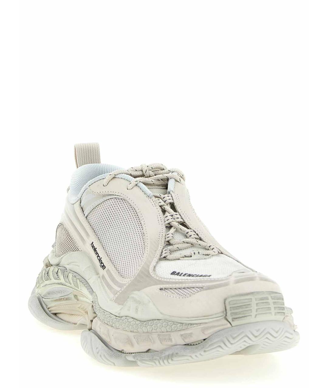 BALENCIAGA Белые кожаные низкие кроссовки / кеды, фото 2