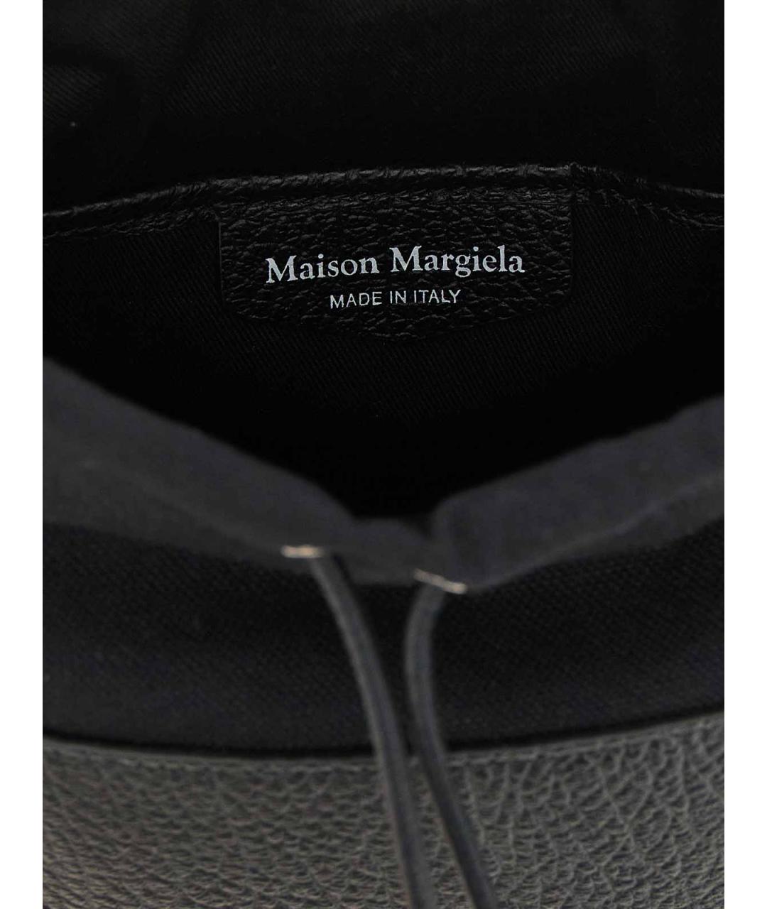 MAISON MARGIELA Черная тканевая сумка с короткими ручками, фото 4
