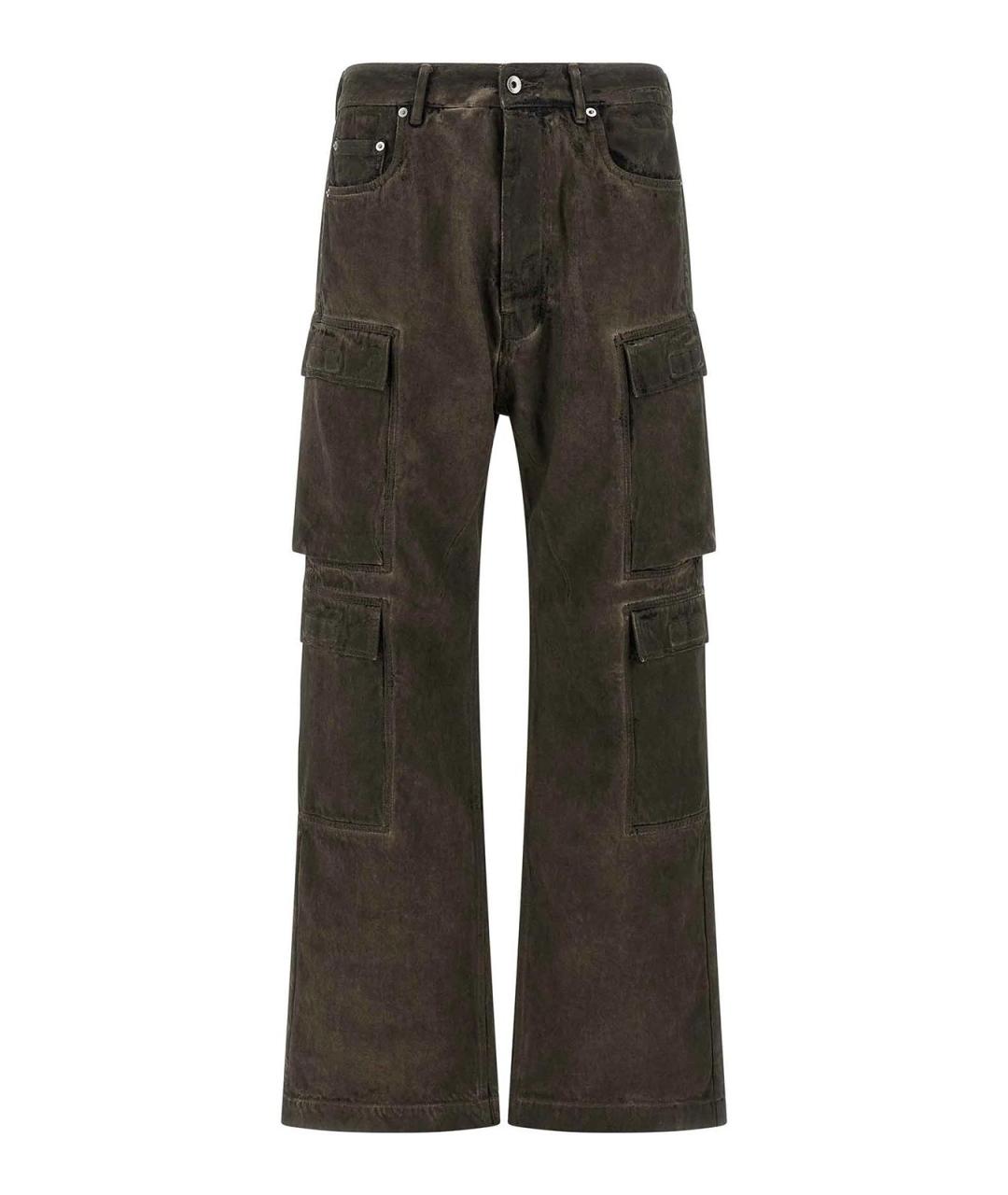 RICK OWENS DRKSHDW Серые хлопковые повседневные брюки, фото 1