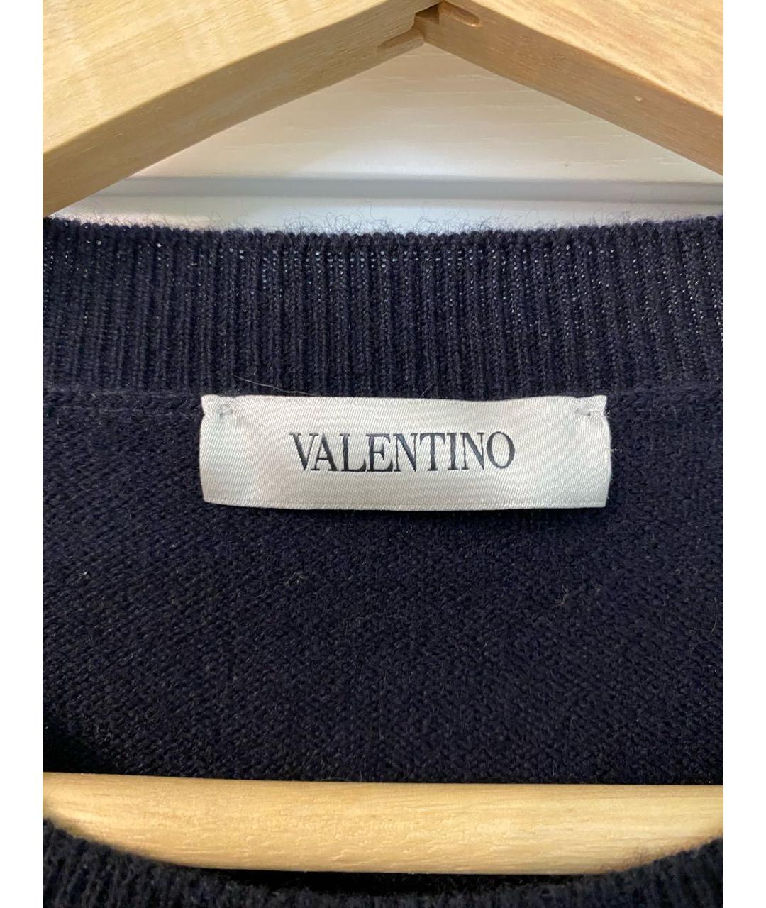VALENTINO Темно-синий кашемировый джемпер / свитер, фото 3