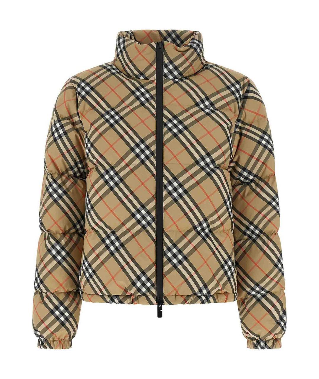 BURBERRY Бежевый синтетический пуховик, фото 1