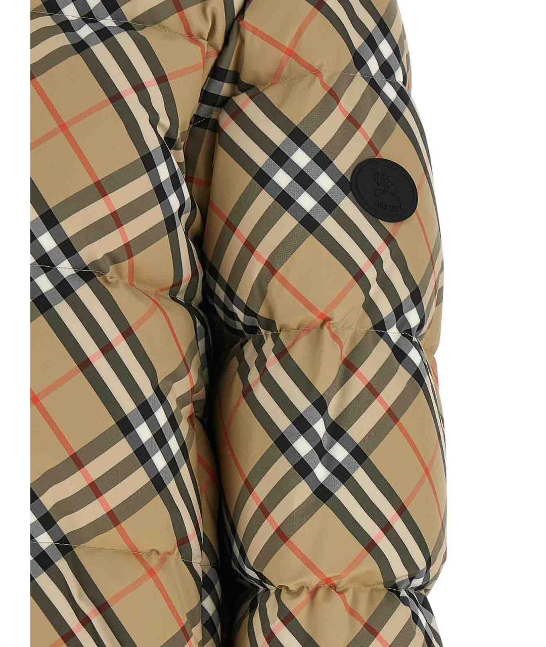 BURBERRY Бежевый синтетический пуховик, фото 4