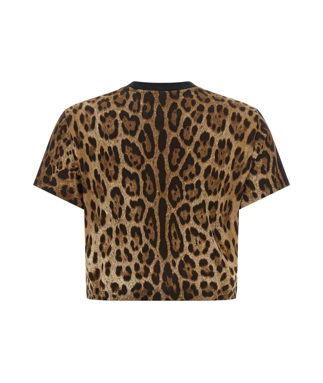 DOLCE&GABBANA Коричневая хлопковая футболка, фото 2