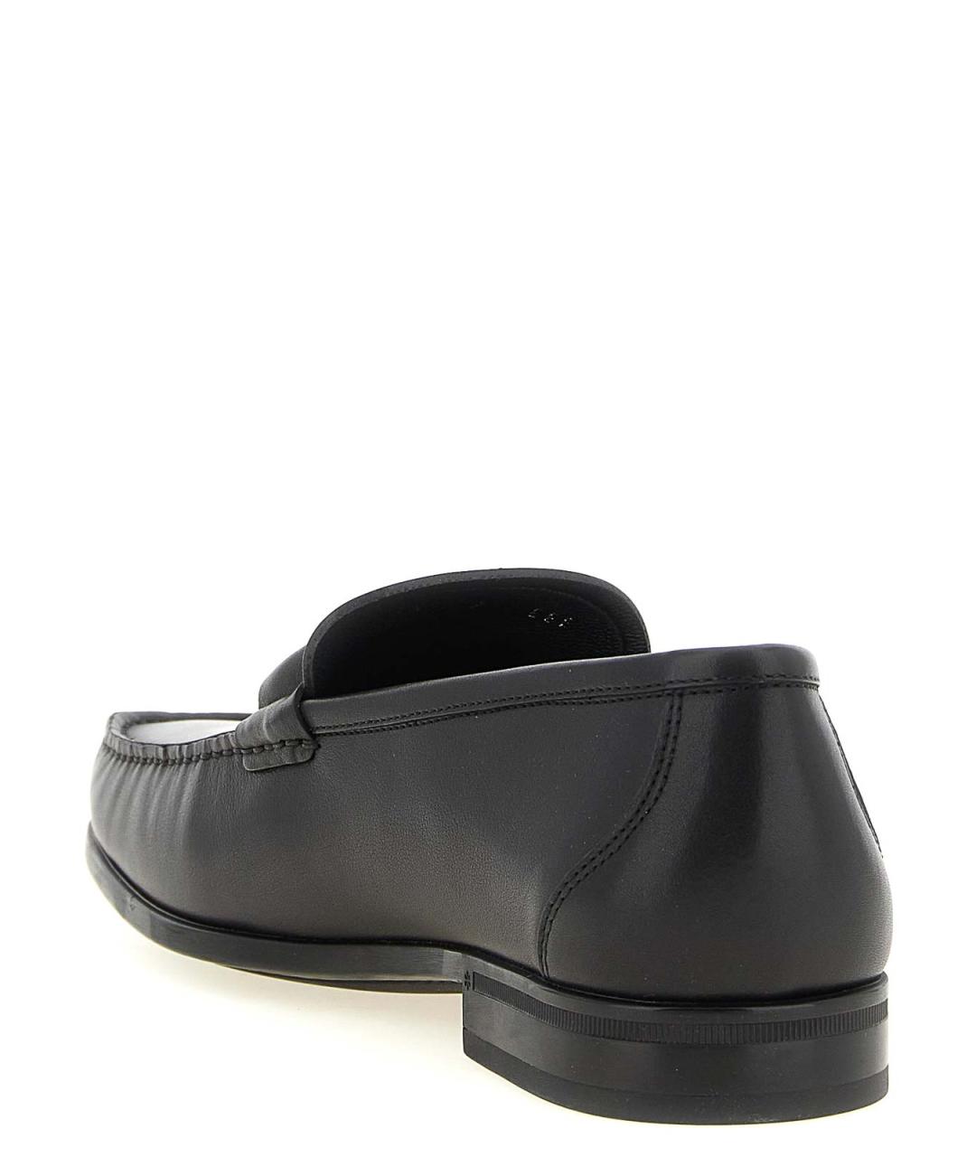 FERRAGAMO Черные кожаные лоферы, фото 3