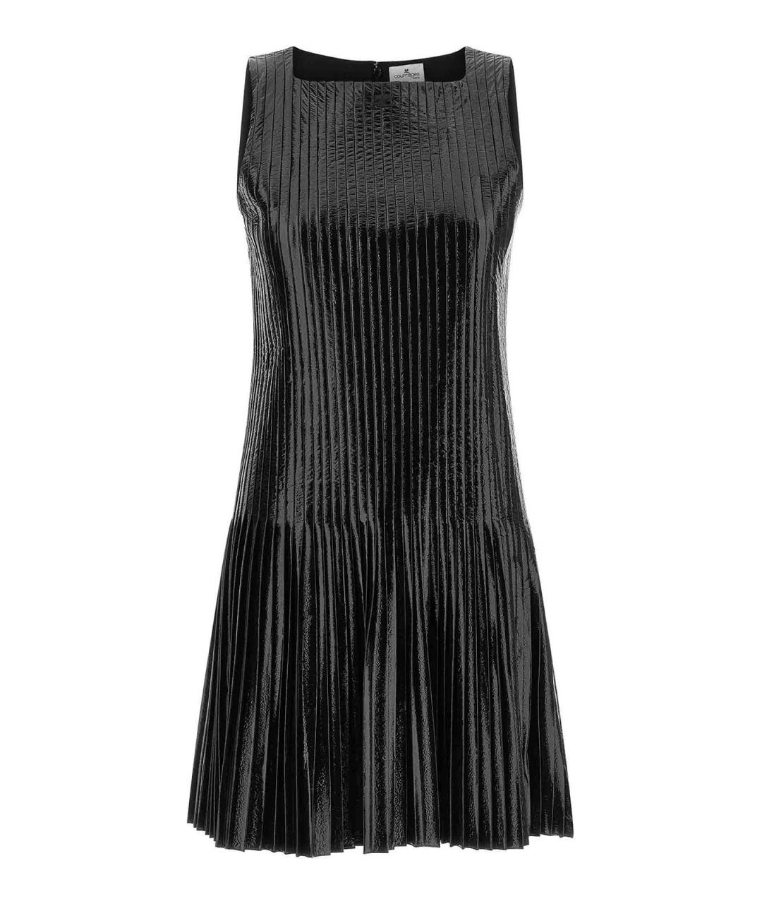 COURREGES Черное ацетатное повседневное платье, фото 1