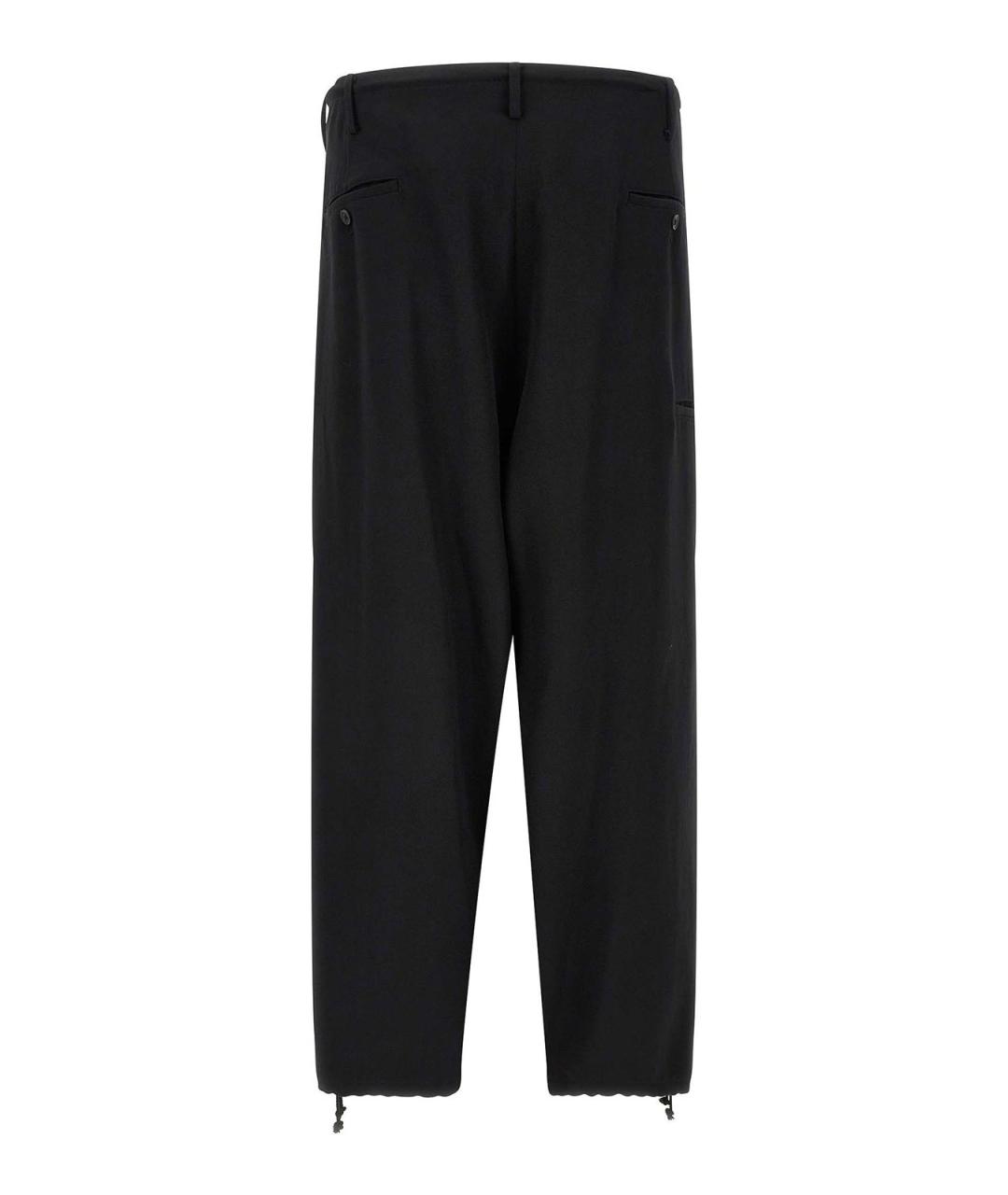 YOHJI YAMAMOTO Черные шерстяные повседневные брюки, фото 2
