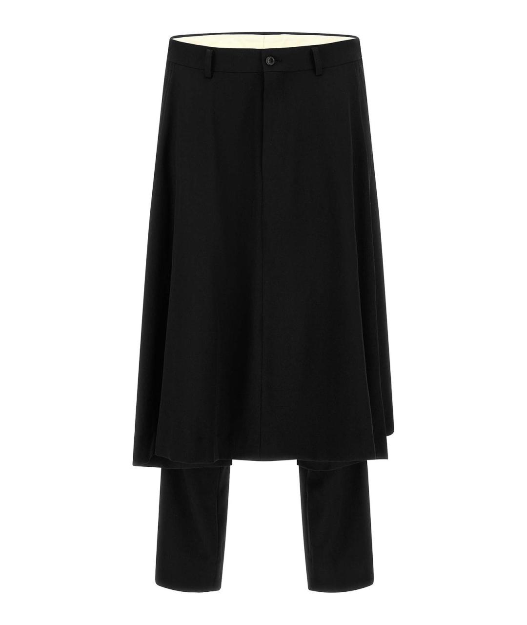 COMME DES GARÇONS HOMME PLUS Черные шерстяные повседневные брюки, фото 1