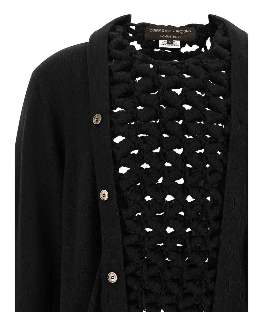 COMME DES GARÇONS HOMME PLUS Черный шерстяной кардиган, фото 3