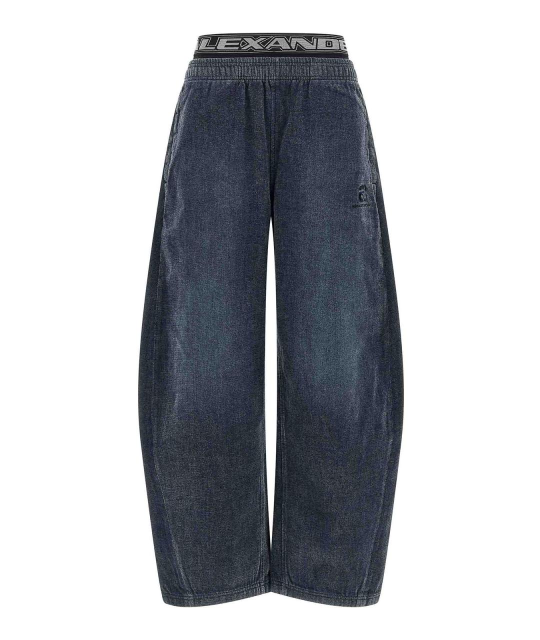 ALEXANDER WANG Черные хлопко-полиэстеровые прямые джинсы, фото 1