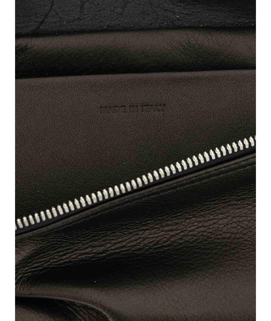 RICK OWENS Черная кожаная поясная сумка, фото 4