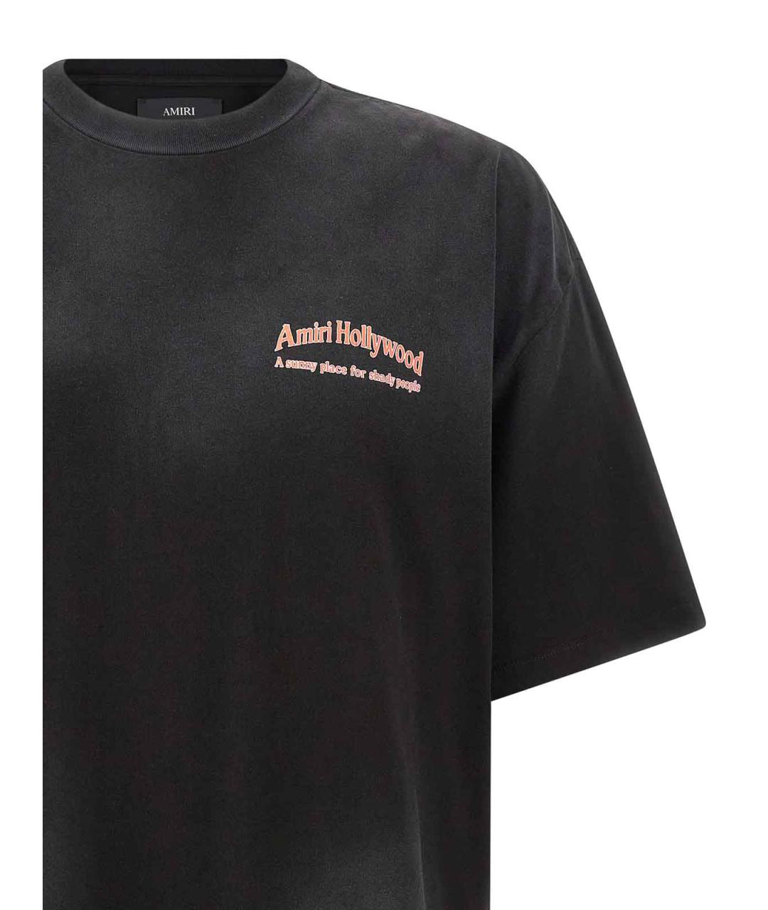 AMIRI Черная хлопковая футболка, фото 3