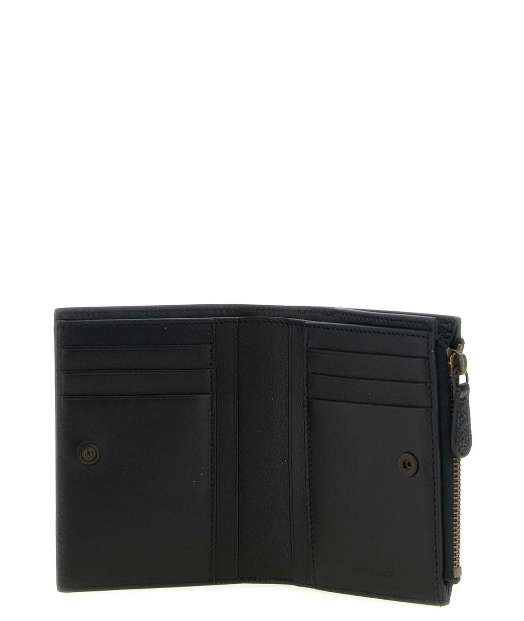 BALENCIAGA Черный кожаный кошелек, фото 4