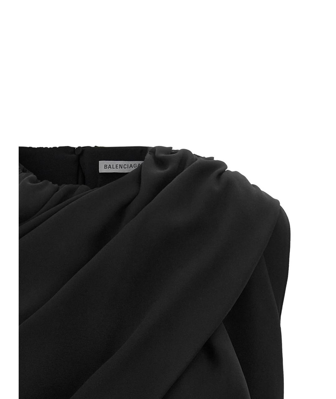 BALENCIAGA Черная шелковая блузы, фото 3