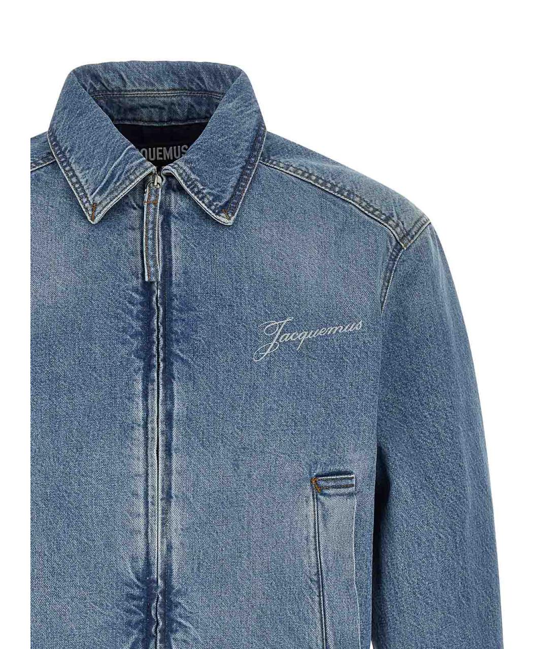 JACQUEMUS Голубая хлопковая куртка, фото 3