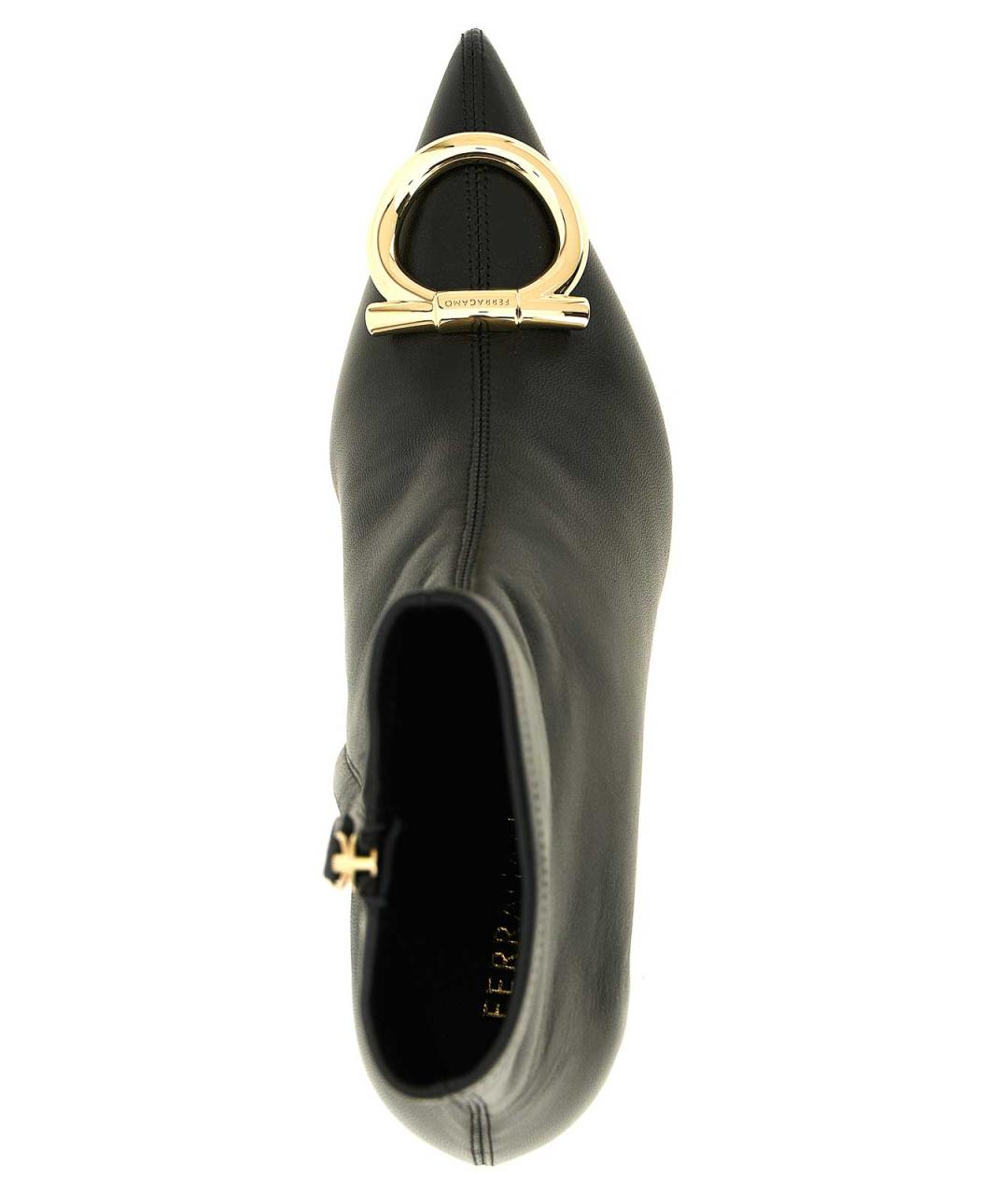FERRAGAMO Черные кожаные ботильоны, фото 4