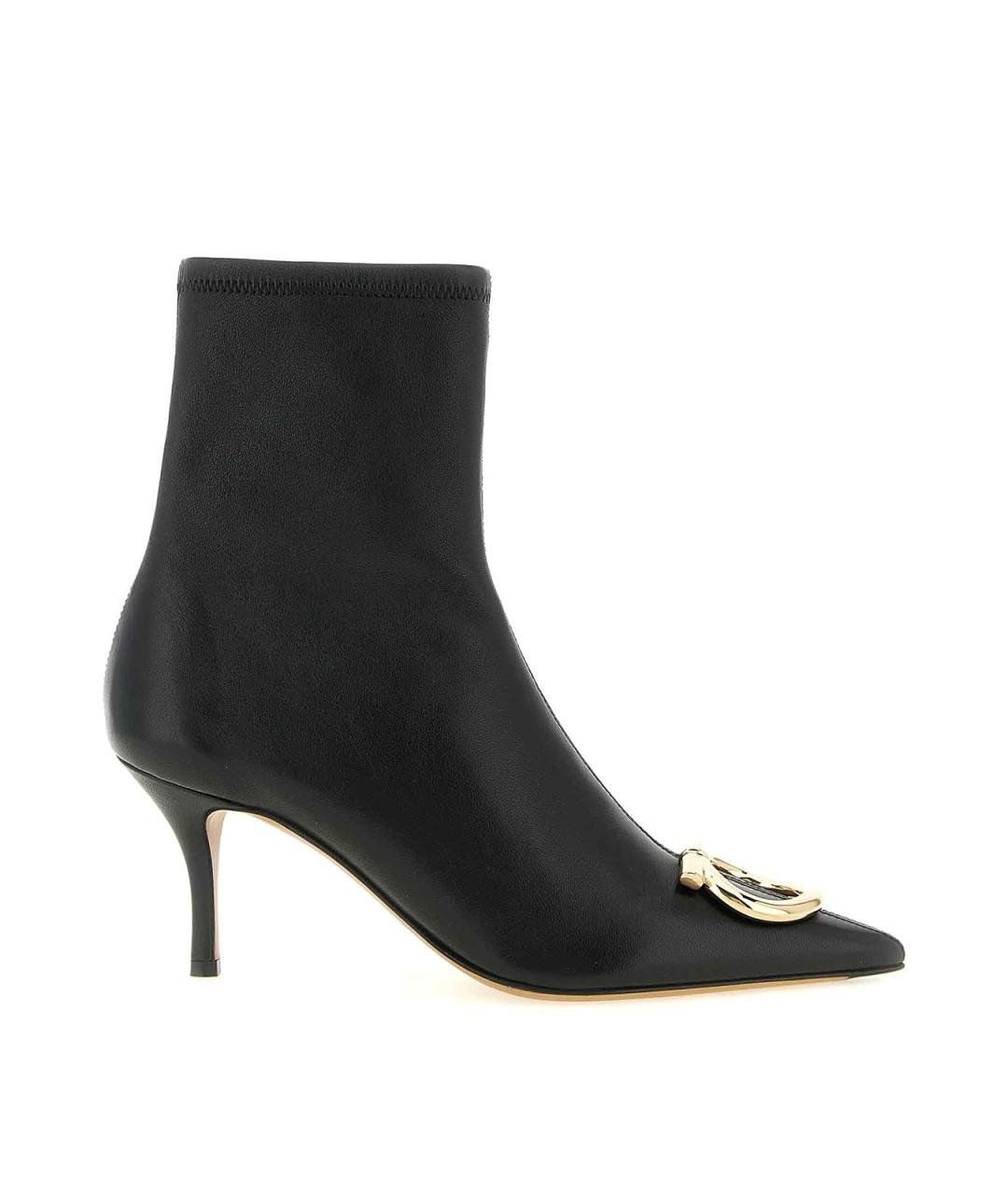 FERRAGAMO Черные кожаные ботильоны, фото 1
