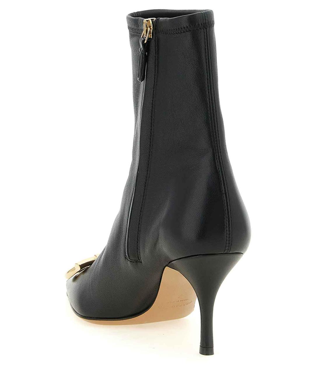 FERRAGAMO Черные кожаные ботильоны, фото 3