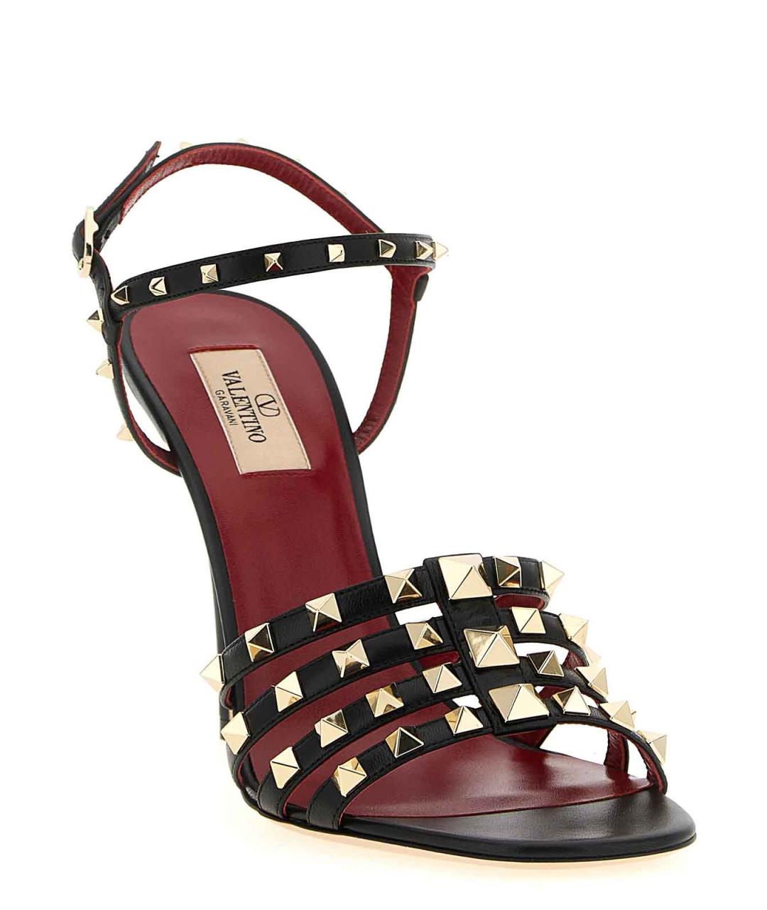 VALENTINO Черные кожаные босоножки, фото 2