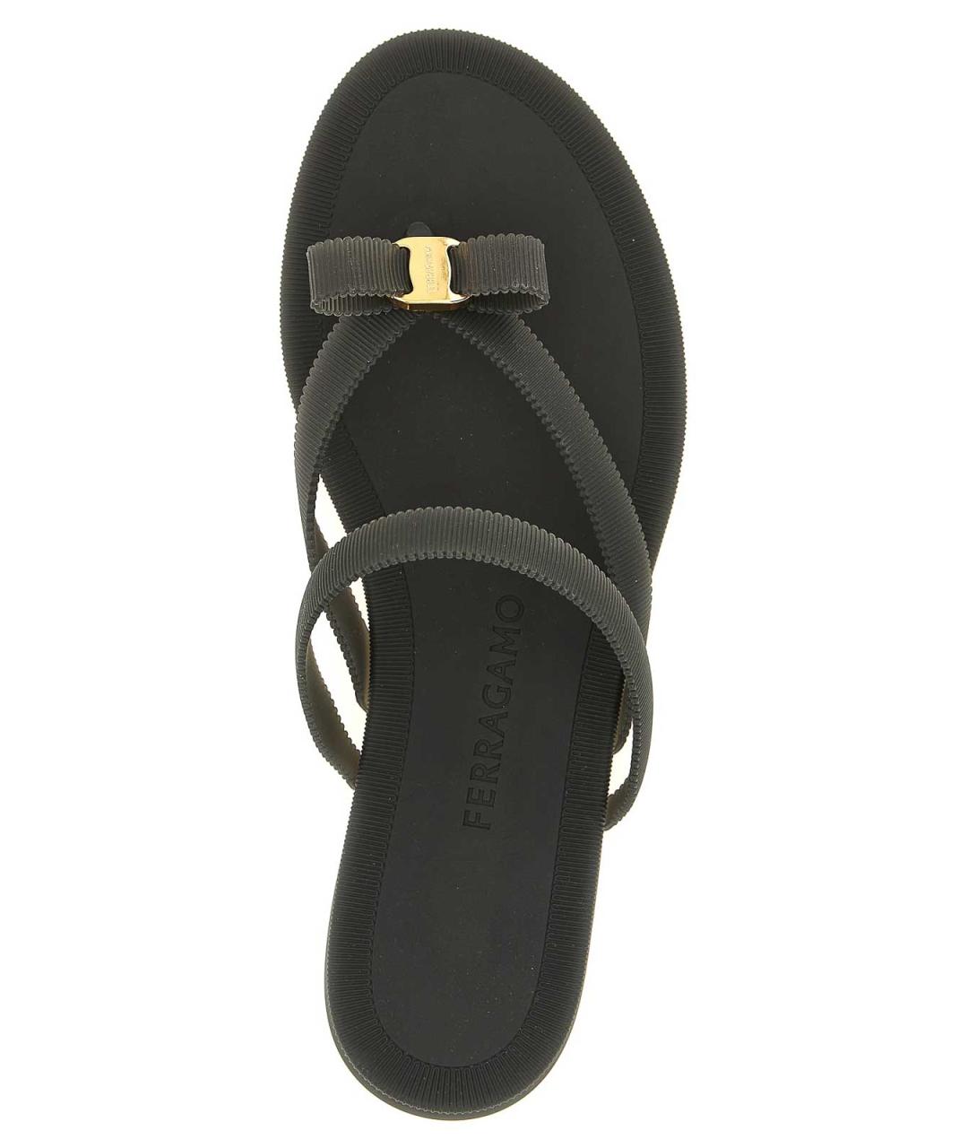 FERRAGAMO Черные шлепанцы, фото 4